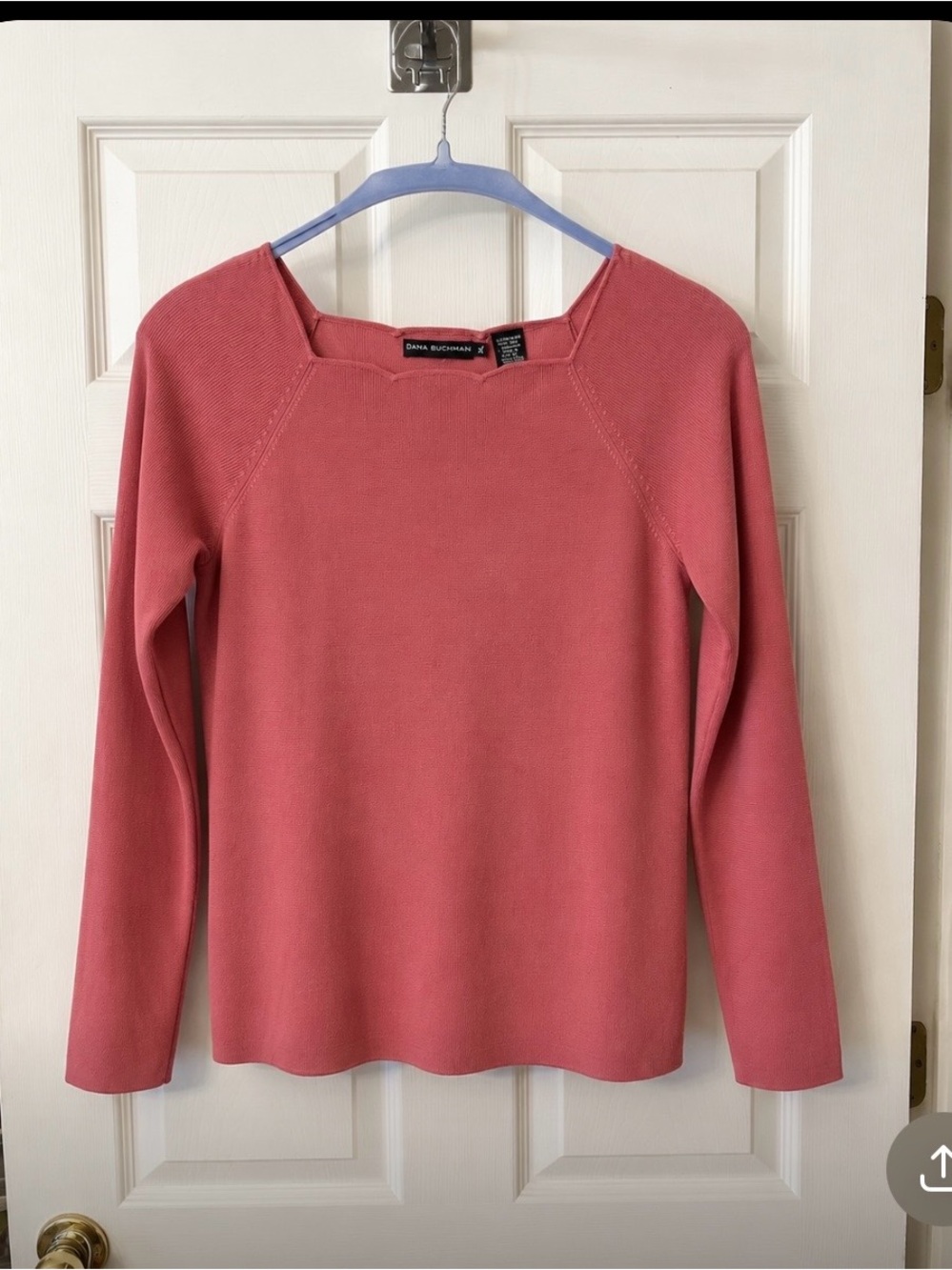 Dana Buchman Dusty Rose Long Sleeve Fine Wool Sweater